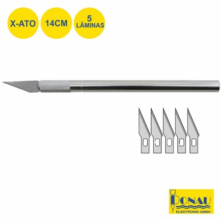 Conjunto X-Ato C/ 5 Lâminas Precisão E Punho Metal Donau