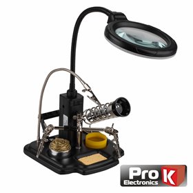 Suporte Articulado C/ Lupa E Pinças Crocodilo Prok