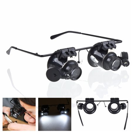 Óculos C/ Lupa 20X E 2 Leds Brancos