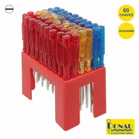 Conjunto De 60 Chaves Fendas Aço Ws 40/60/80Mm Donau