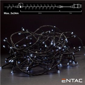 Grinalda 240 Leds 6400K 24M C/ Alimentador Entac