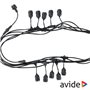Corrente De Iluminação 10M P/ 10 Lâmpadas E27 Ip44 Avide