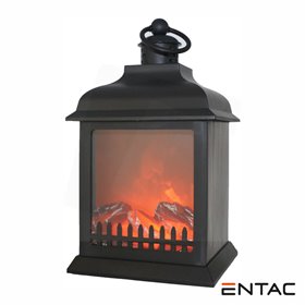 Lareira Decorativa Led A Pilhas 27Cm Entac