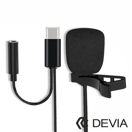 Microfone Lapela P/ Smartphone Usb-C Devia