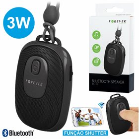 Coluna Bluetooth Portátil 3W C/ Obturador P/ Câmara