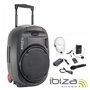Coluna Amplificada 15" 800W Usb/Bt/Sd/Bat Uhf Preta Ibiza