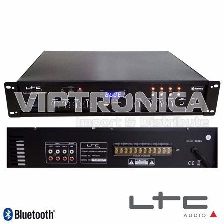 Amplificador 19" 4 Zonas Pa 100V 180W Mp3 Usb/Sd Ltc