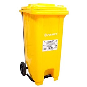 Contentor de Lixo Amarelo c/ Pedal - 120 litros