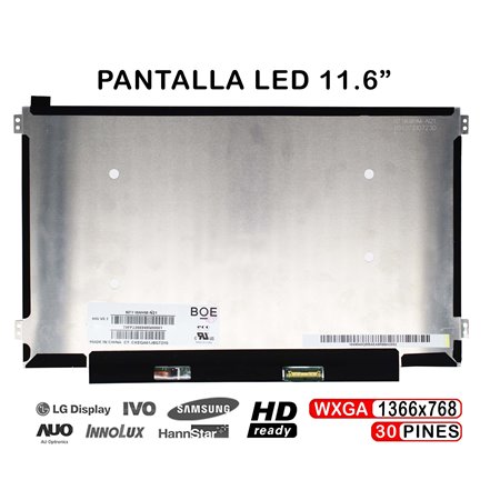 Ecrã LED de 11.6" para Portatil B116Xtn02.1 N116Bge-Ea2 B116Xtn01.0
