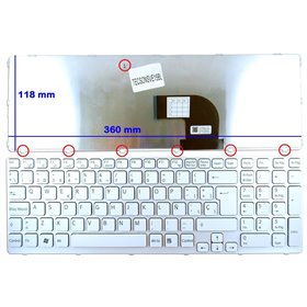Teclado Branco para Portátil Sony Vaio SVE15 SVE17 Series