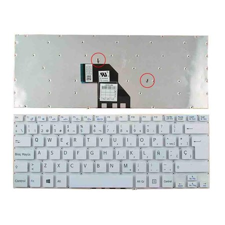 Teclado para Portatil Sony Vaio SVF 14 Branco Sem Estrutura Win8