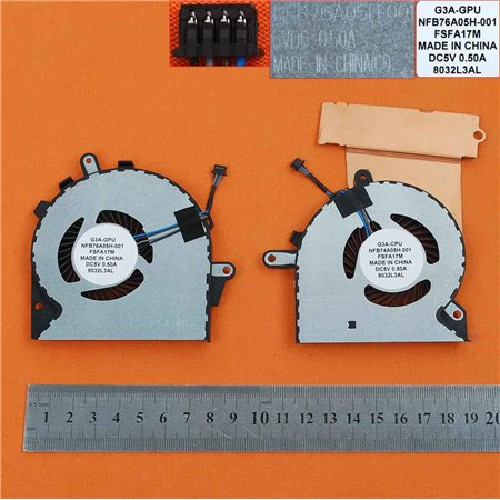 Ventoinha CPU + GPU para Portatil HP Omen 15-Ce 15-Ce000 15-Ce010Ca 15-Ce020Ca 15-Ce030Ca 15-Ce051Nr 17-An