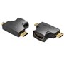 Adaptador HDMI 2 em 1 Vention AGFB0/ HDMI Fêmea - Micro HDMI Macho - Mini HDMI Macho