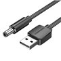 Cabo Alimentação Vention CEXBG/ USB Macho - DC 3.5mm Macho/ 1.5m/ Preto