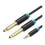 Cabo Stereo Vention BACBH/ Jack 3.5 Macho - 2x Jack 6.5 Macho/ 2m/ Preto