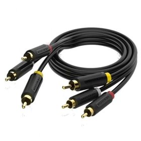Cabo Stereo Vention BCABH/ 3x RCA Macho - 3x RCA Macho/ 2m/ Preto