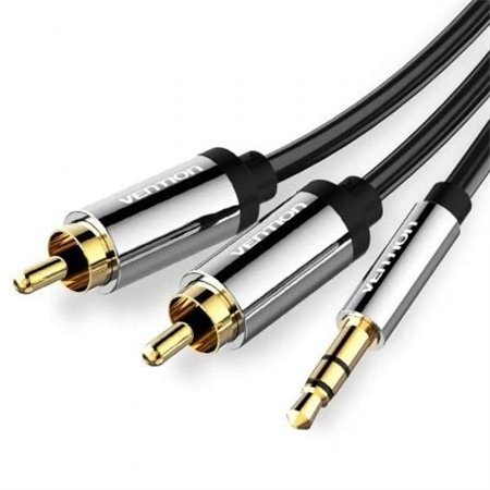 Cabo Stereo Vention BCFBH/ Jack 3.5 Macho - 2x RCA Macho/ 2m/ Preto