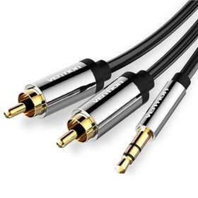 Cabo Stereo Vention BCFBI/ Jack 3.5 Macho - 2x RCA Macho/ 3m/ Preto