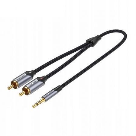 Cabo Stereo Vention BCNBI/ Jack 3.5 Macho - 2x RCA Macho/ 3m/ Cinza
