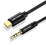 Cabo Conversor Audio Vention BGABF/ USB-C Macho - Jack 3.5 Macho/ 1m/ Preto