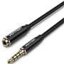 Cabo Stereo Vention BHCBF/ Jack 3.5 Macho - Jack 3.5 Fêmea/ 1m/ Preto