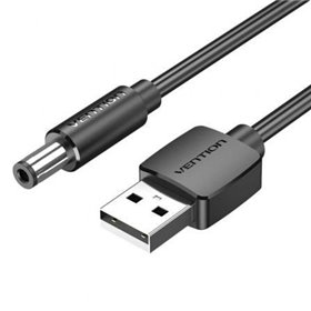 Cabo Alimentação Vention CEYBD/ USB-A Macho - DC 5.5mm Macho/ 50cm/ Preto