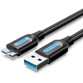 Cabo USB 3.0 Vention COPBF/ USB Macho - MicroUSB Macho/ Até 10W/ 5Gbps/ 1m/ Preto