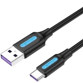 Cabo USB 2.0 USB-C Vention CORBD/ USB Macho - USB-C Macho/ Até 100W/ 480Mbps/ 50cm/ Preto