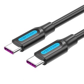 Cabo USB 2.0 USB-C Vention COTBF/ USB-C Macho - USB-C Macho/ Até 100W/ 480Mbps/ 1m/ Preto