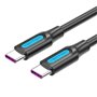 Cabo USB 2.0 USB-C Vention COTBF/ USB-C Macho - USB-C Macho/ Até 100W/ 480Mbps/ 1m/ Preto