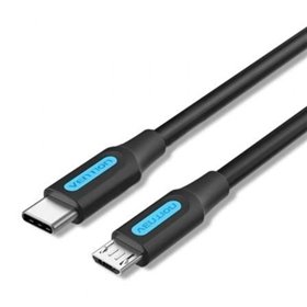 Cabo USB 2.0 USB-C Vention COVBH/ USB-C Macho - MicroUSB Macho/ Até 10W/ 480Mbps/ 2m/ Preto