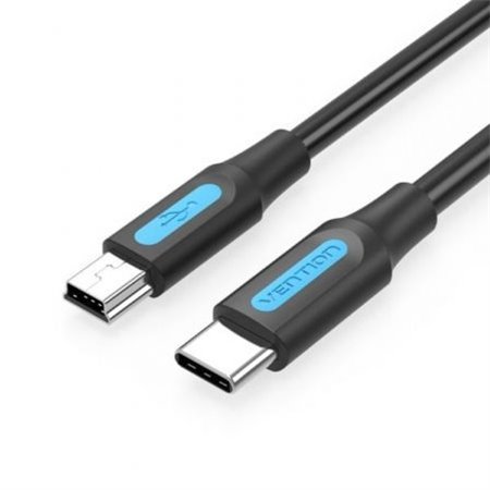 Cabo USB 2.0 USB-C Vention COWBD/ USB-C Macho - MiniUSB Macho/ Até 10W/ 480Mbps/ 50cm/ Preto