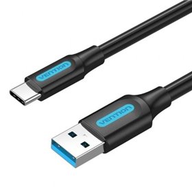 Cabo USB 3.0 USB-C Vention COZBF/ USB Macho - USB-C Macho/ Até 60W/ 5Gbps/ 1m/ Preto
