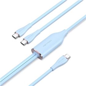 Cabo USB-C Vention CTMSG/ USB-C Macho - 2 x USB-C Macho/ Até 100W/ 480Mbps/ 1.5m/ Azul