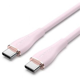 Cabo USB 2.0 USB-C Vention TAWPF/ USB-C Macho - USB-C Macho/ Até 100W/ 480Mbps/ 1m/ Rosa