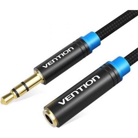 Cabo Stereo Vention VAB-B06-B300-M/ Jack 3.5 Macho - Jack 3.5 Fêmea/ 3m/ Preto