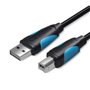 Cabo USB 2.0 Impressora Vention VAS-A16-B200/ USB Tipo-B Macho - USB Macho/ 480Mbps/ 2m/ Preto