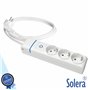 Tomada Elétrica c/ 3 Saídas Interruptor 1.5M Branco Solera