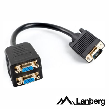 Adaptador Profissional Vga M/F/F Dourado Lanberg