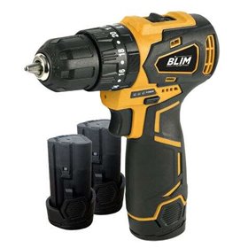 Furadeira sem fio Blim 12V 2Ah - Motor sem escova - Torque máximo de 35Nm - 2 velocidades 0-400/0-1500rpm - Inclui 2 baterias e 
