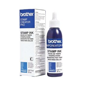 Frasco de tinta azul Brother para máquina de carimbo SC2000 20cc Frasco de tinta azul Brother para máquina de carimbo SC2000 20cc