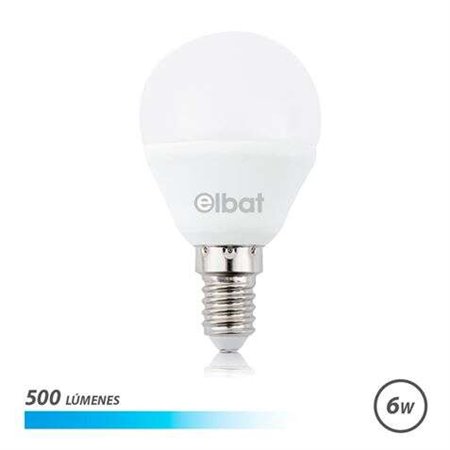 Lâmpada LED Elbat G45 6W 500LM E14 Luz Fria - Economia de Energia - Longa Vida - Baixo Consumo - Cor Branca