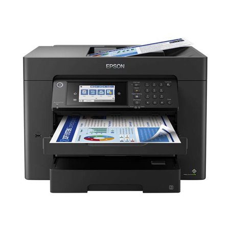 Impressora multifuncional colorida Epson Workforce WF7840DTWF A3 Duplex Fax WiFi 25ppm