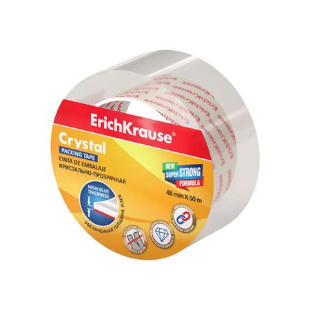 Fita Crystal Seal Erichkrause 48mmx50m - Resistente e Durável - Transparente