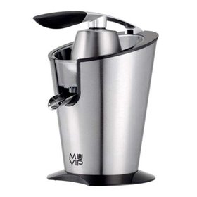 Espremedor elétrico Muvip em aço inoxidável 600W - Corpo, alça e filtro em aço inoxidável - Sistema anti-gotejamento - 2 tamanho
