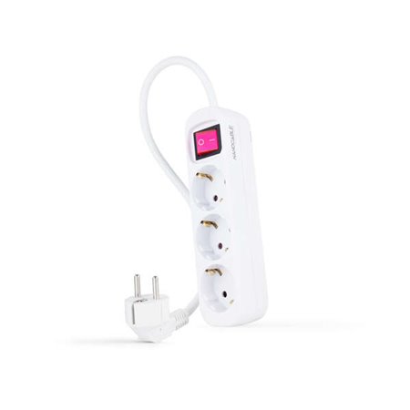 Nanocable Power Strip 3 Tomadas Switch 1,4m - Cor Branca