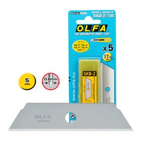 Olfa Pacote de 5 lâminas de reposição para cortadores Olfa SK-2 - Aço inoxidável
