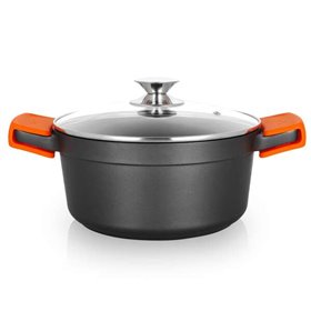 Orbegozo CDH 3024 - Caçarola de alumínio fundido da vovó não deformável - 4,5 L - Alças de silicone - Antiaderente - Adequado pa