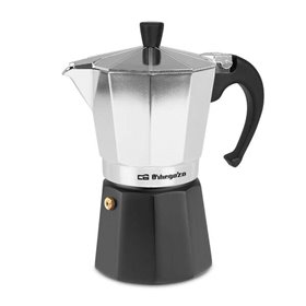 Máquina de café de alumínio Orbegozo KFM 630 - Prepara 6 xícaras de café em minutos - Alça ergonômica para manuseio seguro - Vál
