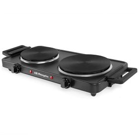 Placa Elétrica Dobrável Orbegozo PE 2855 - Potência 2500W - 2 Superfícies de Cozinha - 2 Termostatos Ajustáveis - Indicadores Lu